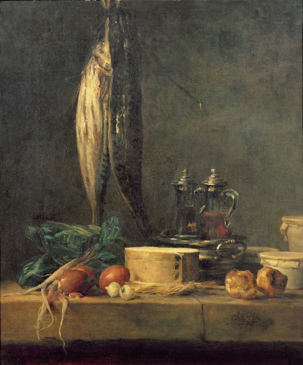 Ainda vida com peixe de Jean Baptiste Simeon Chardin