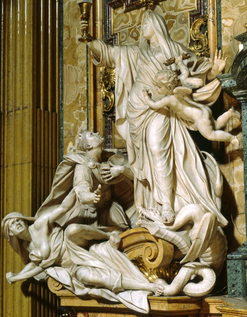 A fé derrota a idolatria (mármore) de Jean Baptiste Théodon
