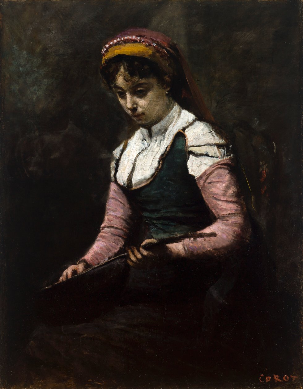 Rapariga com bandolim de Jean-Baptiste-Camille Corot