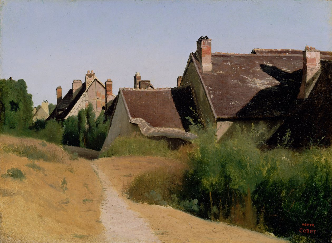 Casas perto de Orléans de Jean-Baptiste-Camille Corot
