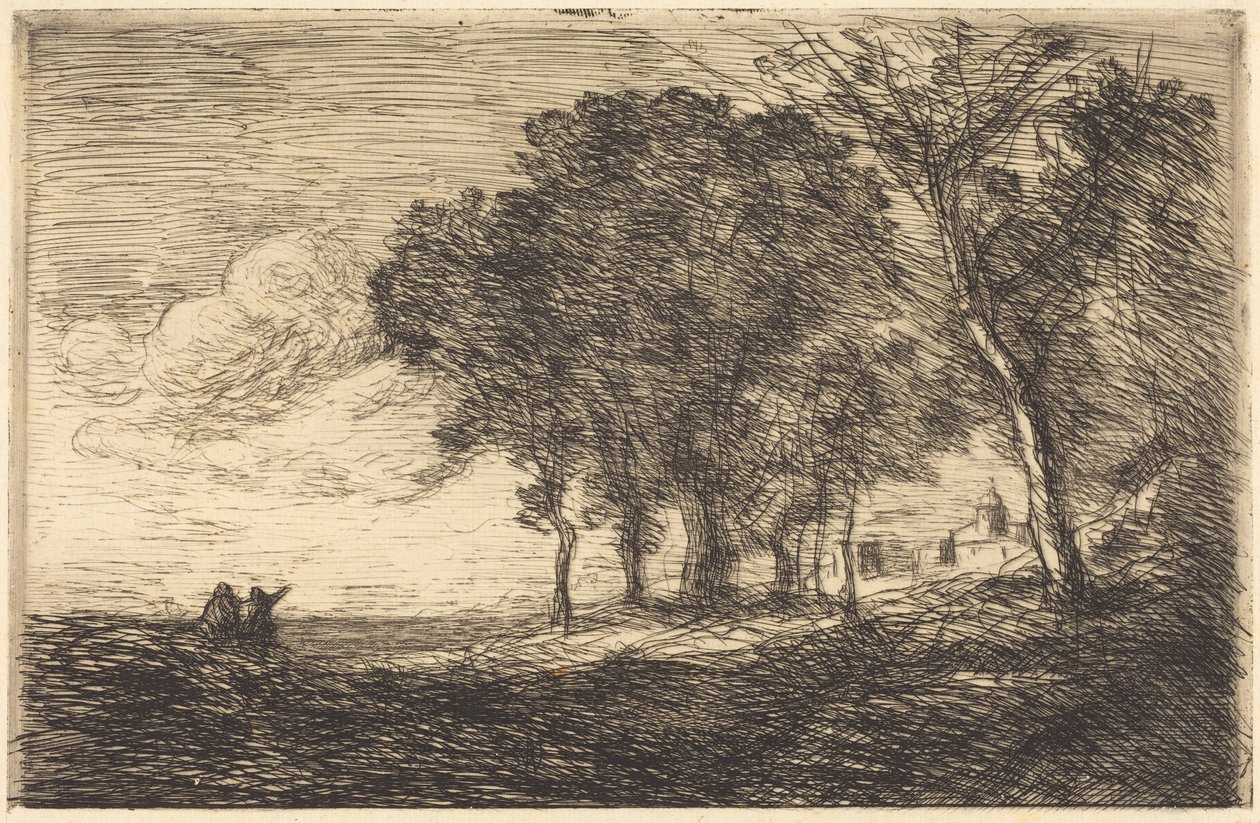 Paisagem Italiana (Paisagem da Itália) de Jean-Baptiste-Camille Corot