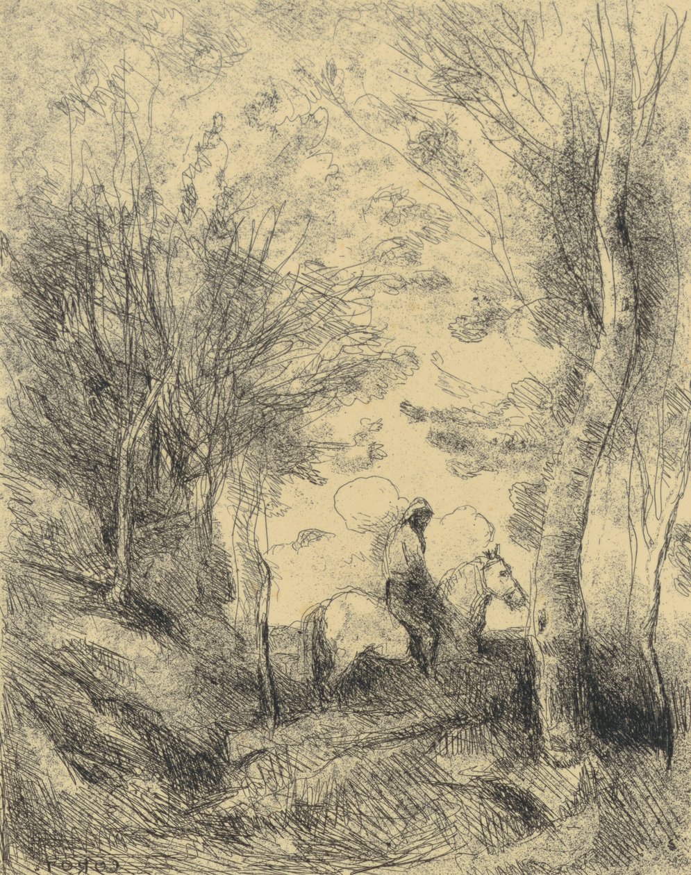 O Grande Cavaleiro no Bosque de Jean-Baptiste-Camille Corot