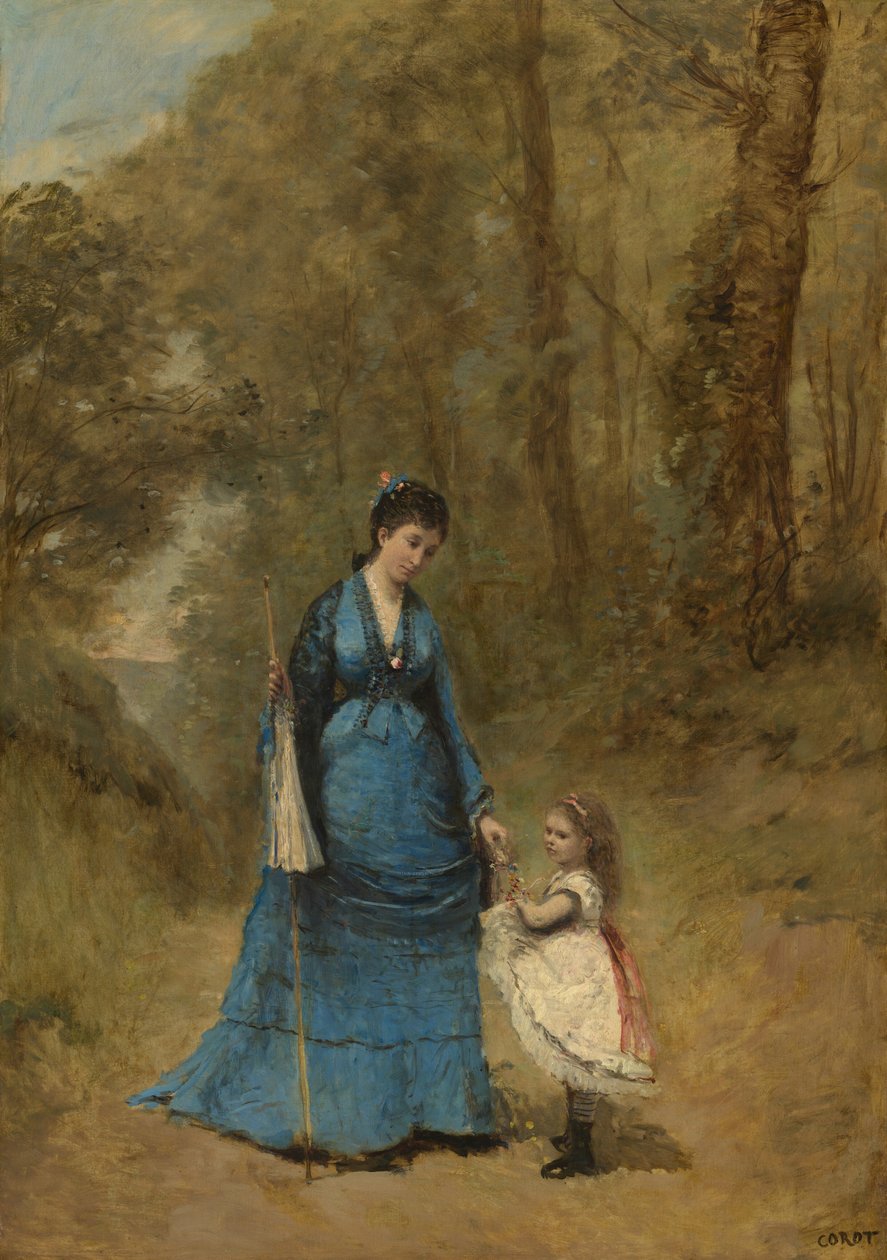Madame Stumpf e a sua filha de Jean-Baptiste-Camille Corot