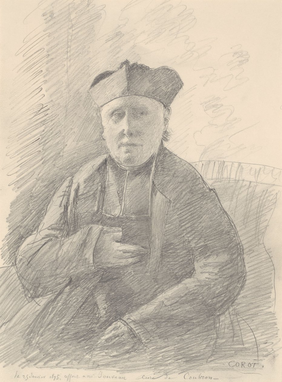 Retrato de Abbé Jouveau de Jean-Baptiste-Camille Corot
