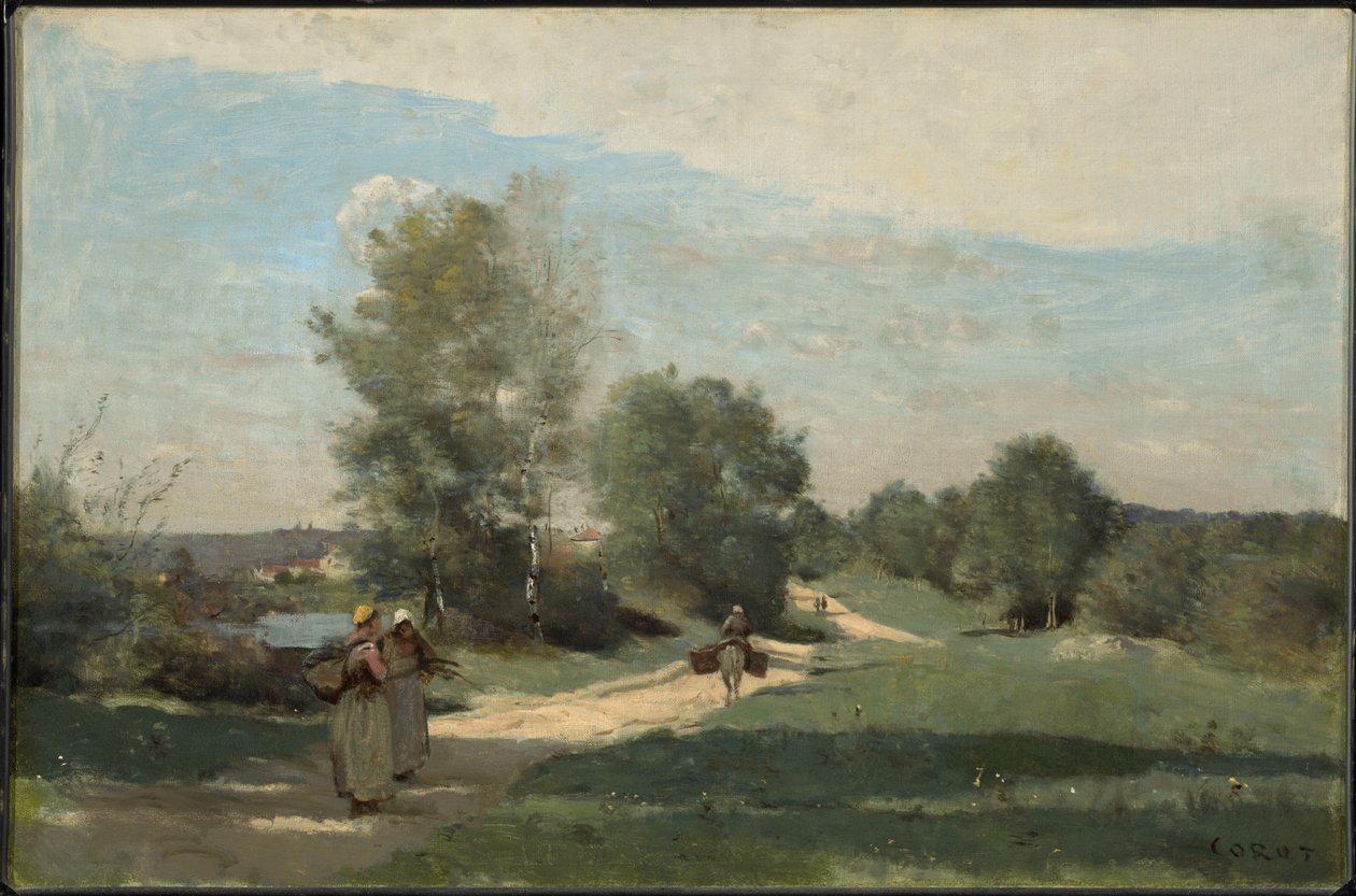Estrada junto à água de Jean-Baptiste-Camille Corot