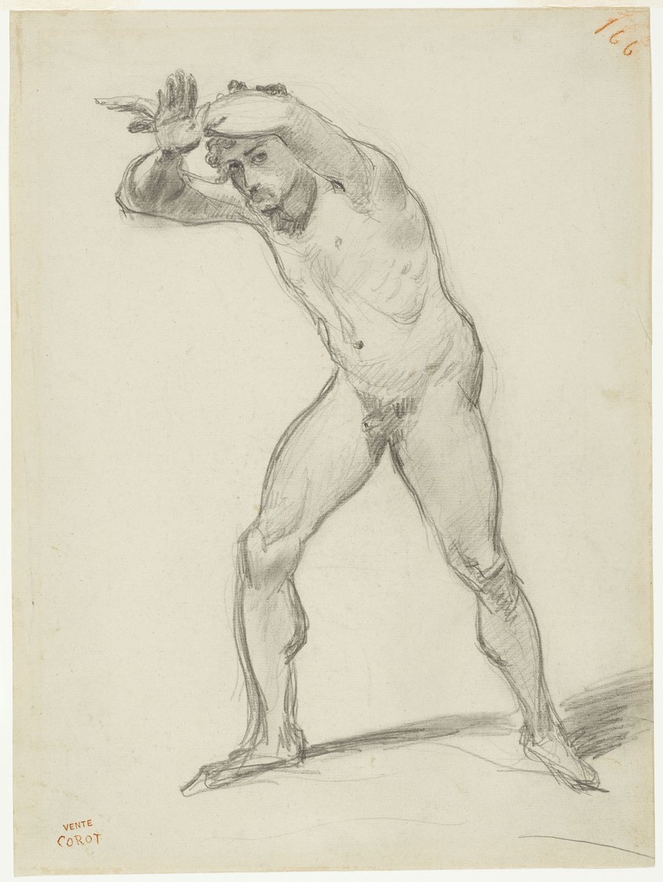Nu masculino em pé de Jean-Baptiste-Camille Corot