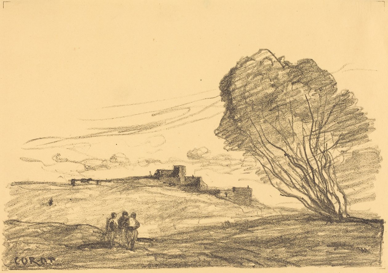 O forte isolado de Jean-Baptiste-Camille Corot