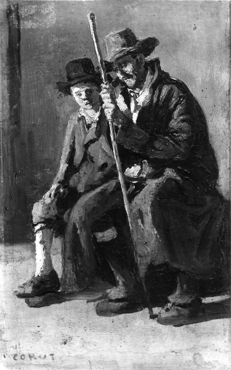 Dois camponeses italianos de Jean-Baptiste-Camille Corot