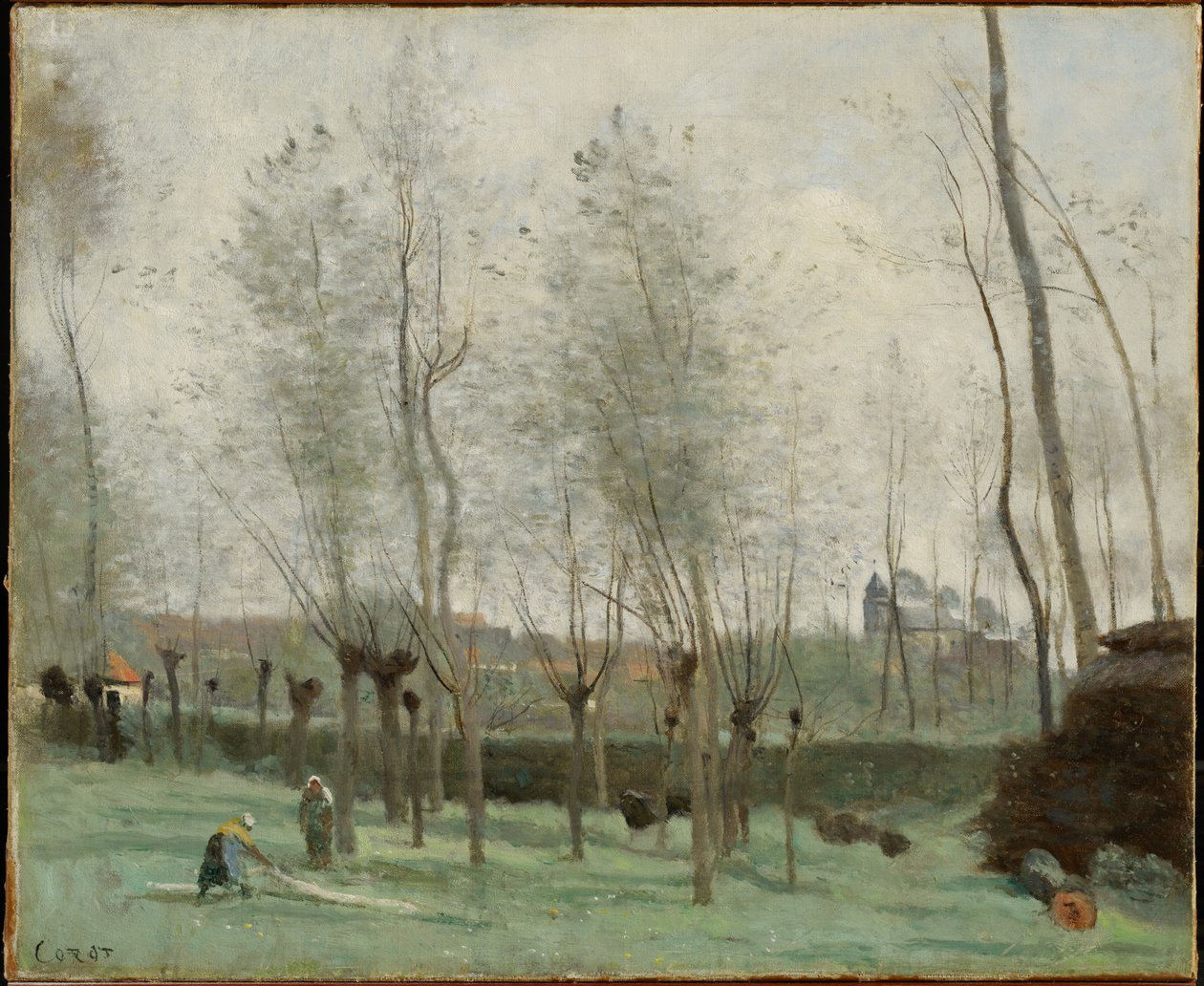 Lavadeiras num bosque de salgueiros de Jean-Baptiste-Camille Corot