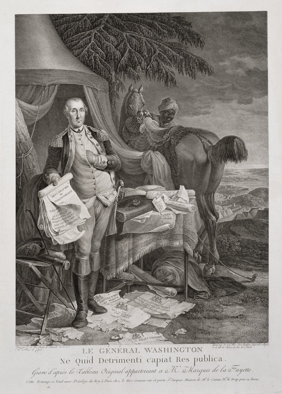 General Washington, nenhum dano vem checo gravado por Noel Le Mire (1724-1801), c. 1785 (gravura) de Jean Baptiste (after) Le Paon