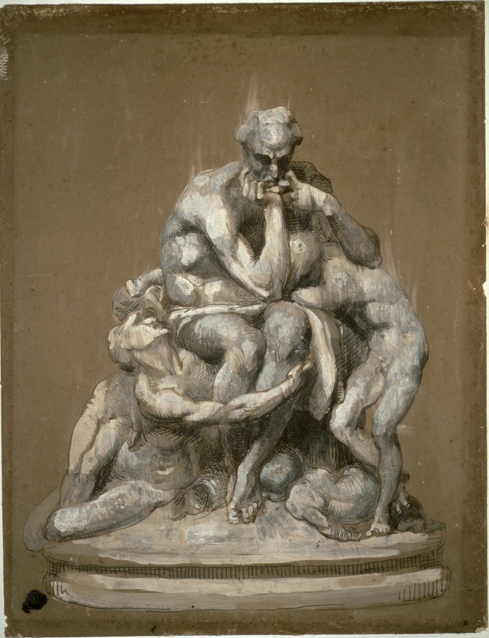 Estudo para a escultura &39;Ugolino e seus filhos&39; de Jean Baptiste Carpeaux