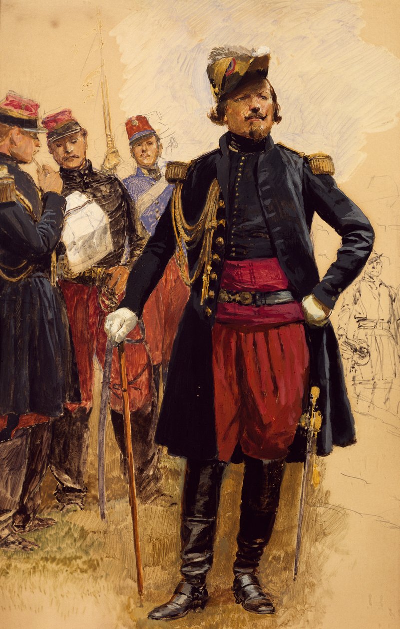 Comandante das tropas francesas na Crimeia, por Jean Baptiste Edouard Detaille (1848-1912). Guerra da Crimeia de Jean Baptiste Edouard Detaille