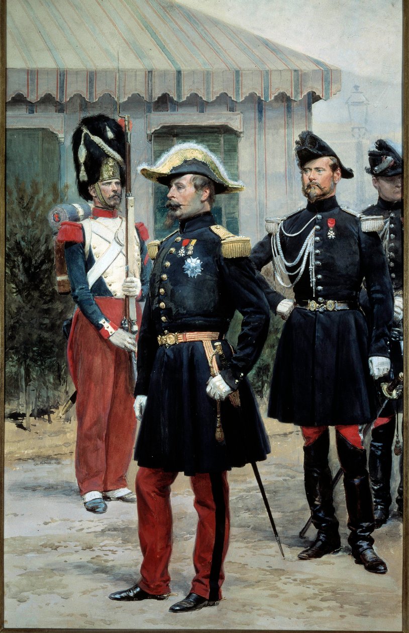Retrato do Imperador Napoleão III (1808-1873). Aguarela de Edouard Detaille (1848-1912). Paris do século XIX, Musee de l