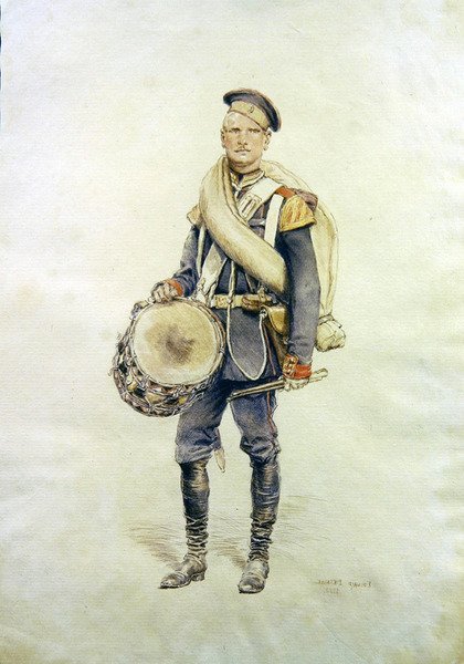 Retrato de um baterista de Jean Baptiste Edouard Detaille