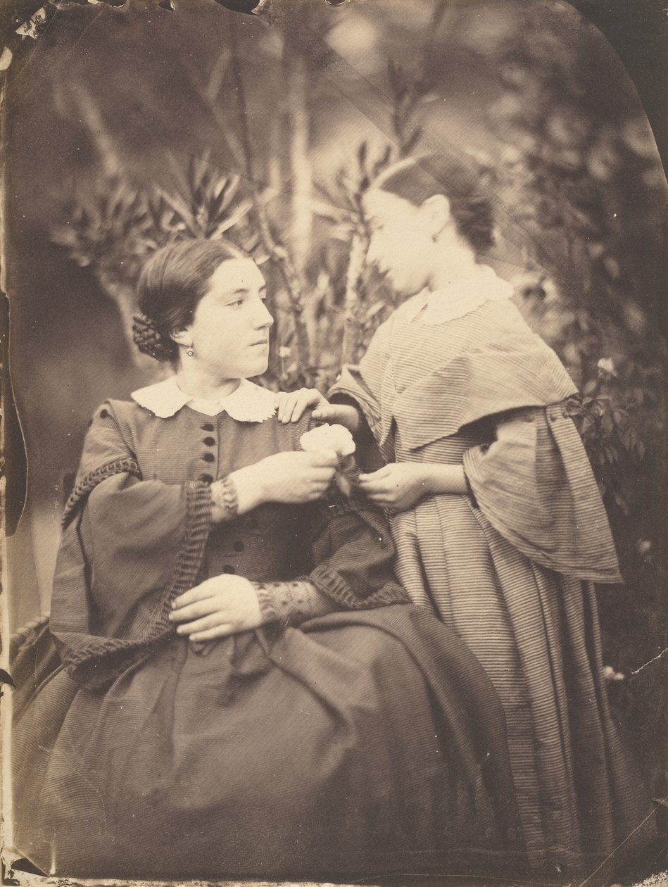 Retrato de mulher e criança,1855 (foto) de Jean Baptiste Frénet