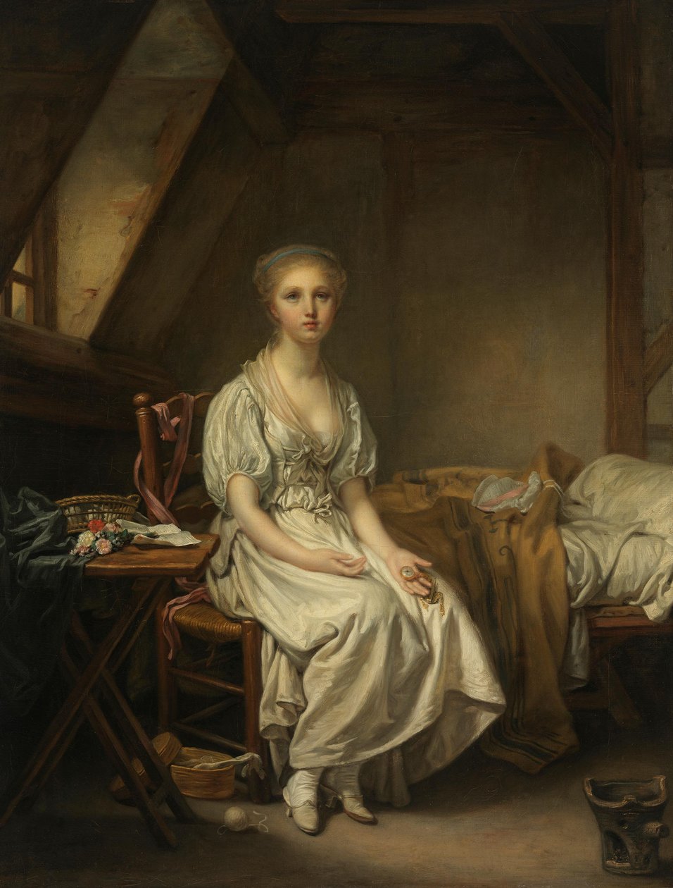 As queixas do relógio (A virtude vacilante) de Jean-Baptiste Greuze