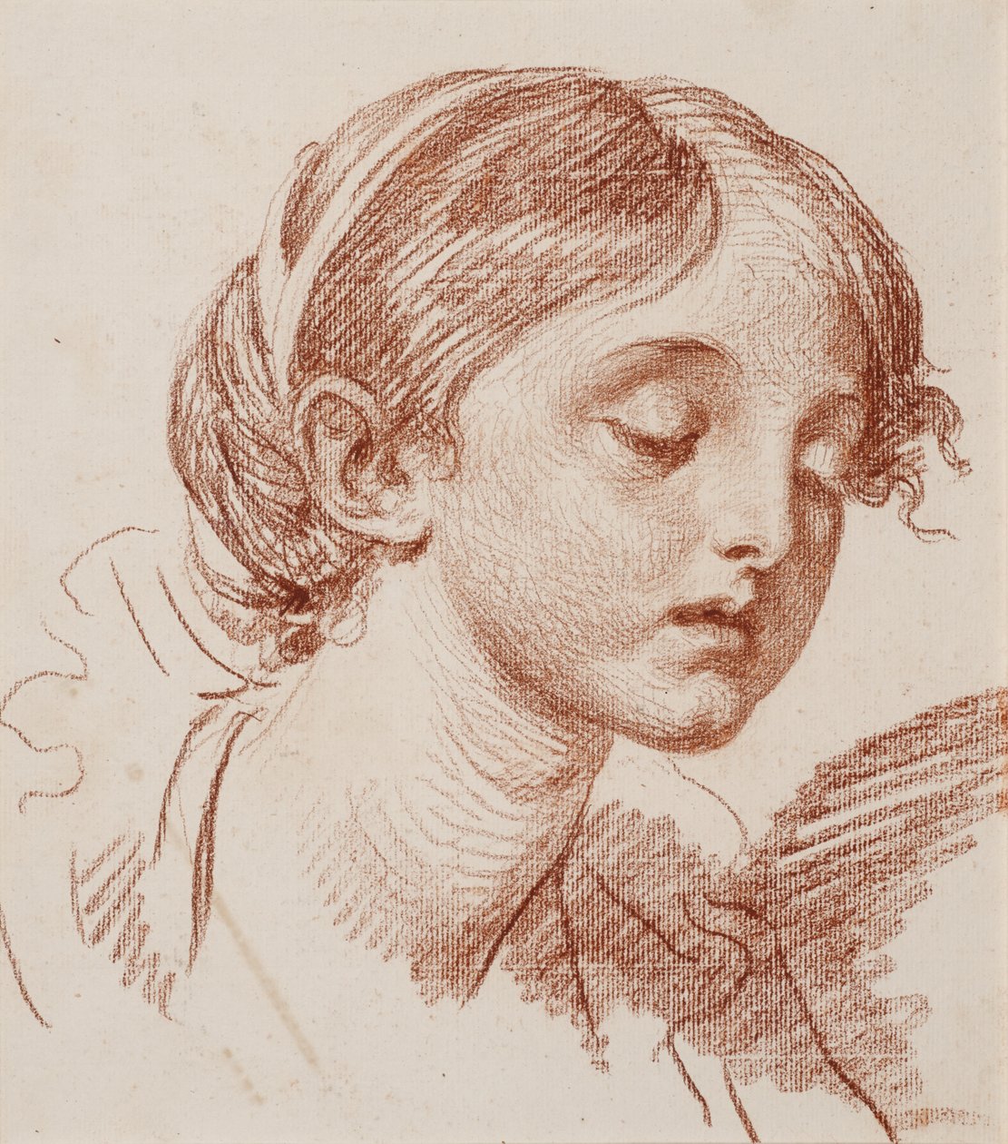 Cabeça de uma rapariga de Jean-Baptiste Greuze