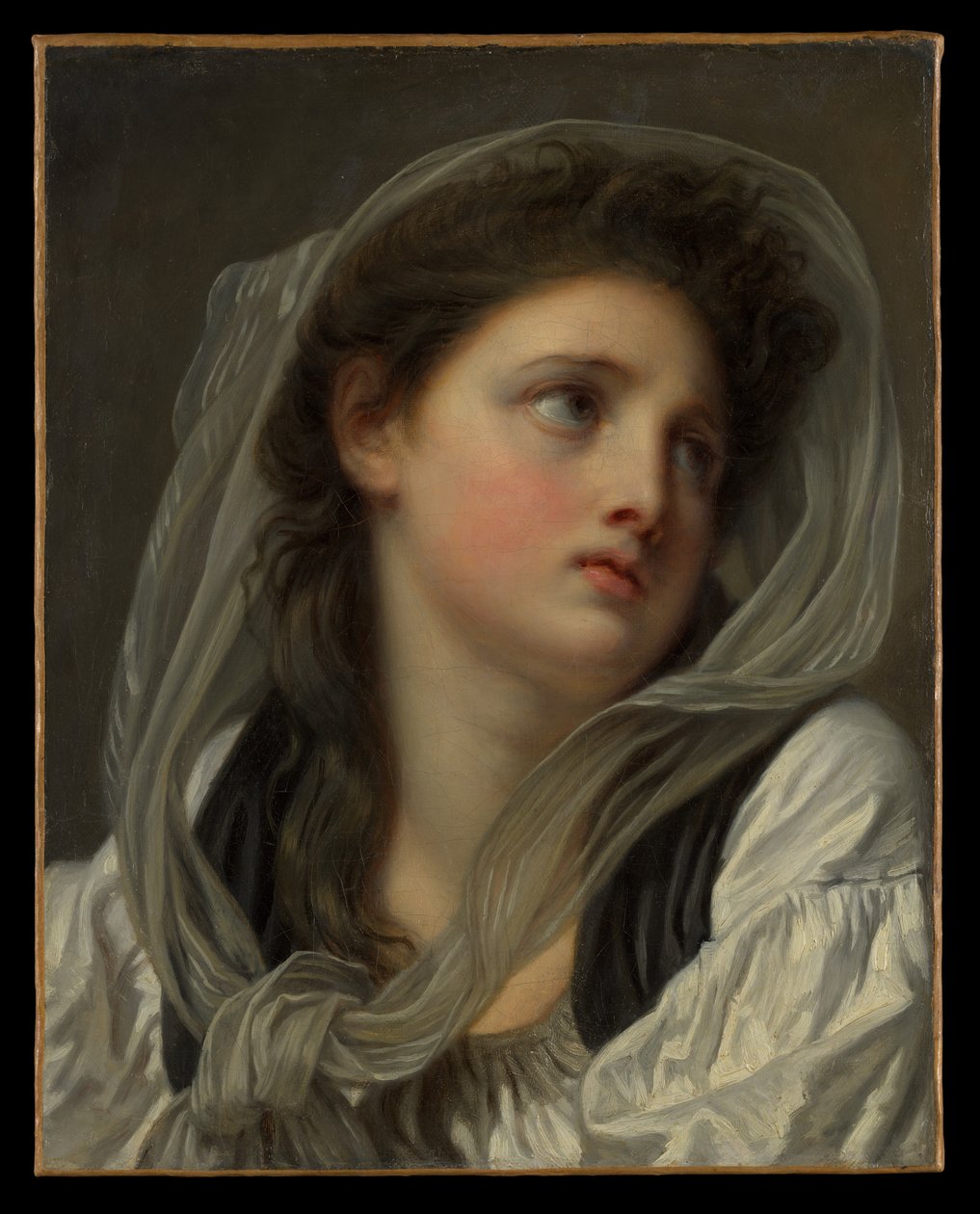 Cabeça de uma jovem mulher de Jean-Baptiste Greuze