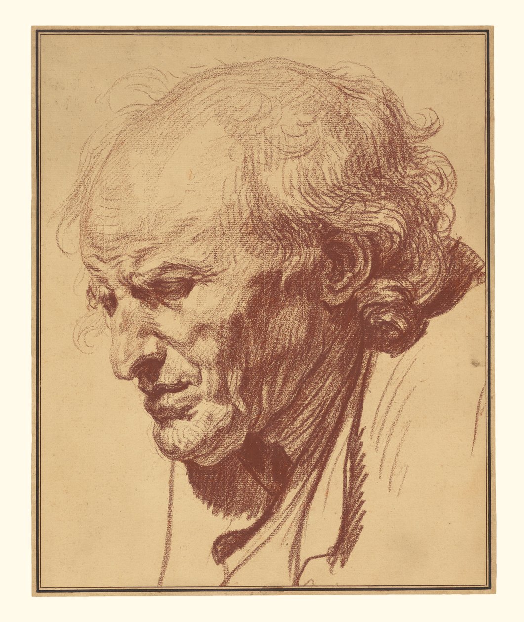 Cabeça de um homem idoso de Jean-Baptiste Greuze