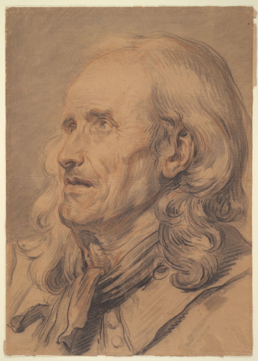 Cabeça de um velho, estudo para «Um contrato de casamento» de Jean-Baptiste Greuze
