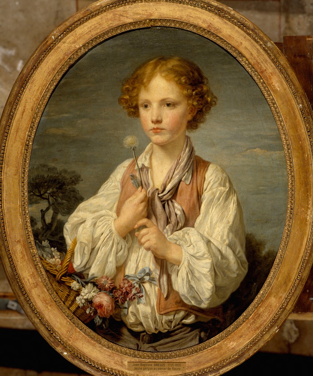 Um jovem pastor que tenta a sorte para saber se é amado pela sua pastora de Jean-Baptiste Greuze