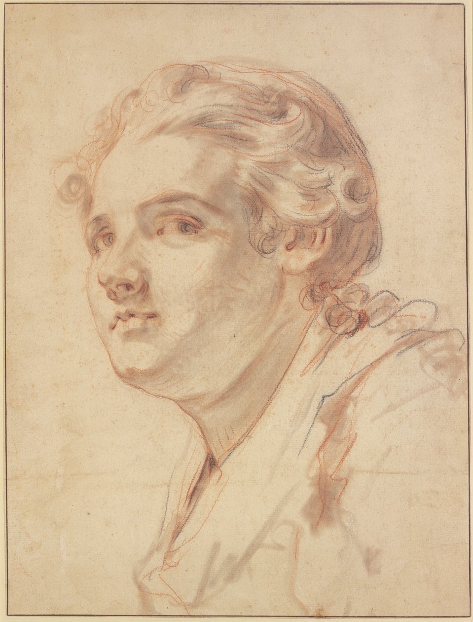 Jovem de perfil a três quartos voltado para a esquerda de Jean-Baptiste Greuze