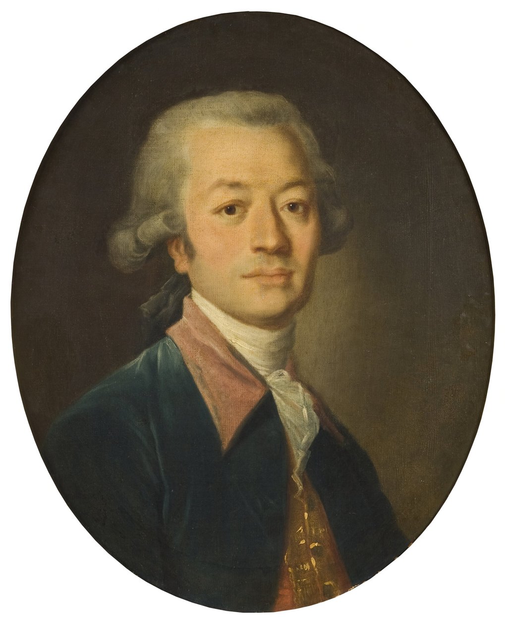 Retrato de um homem de azul de Jean-Baptiste Greuze