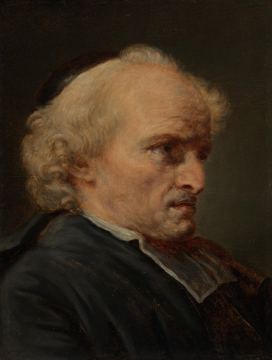 Estudo para a cabeça de um eclesiástico de Jean-Baptiste Greuze