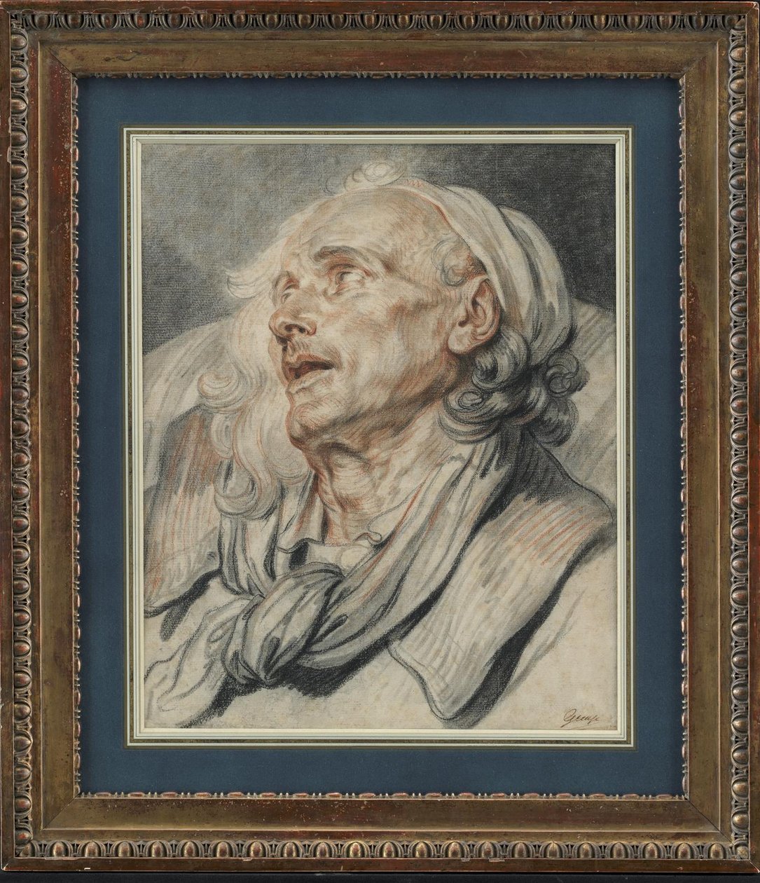 Estudo para a cabeça do coxo de Jean-Baptiste Greuze