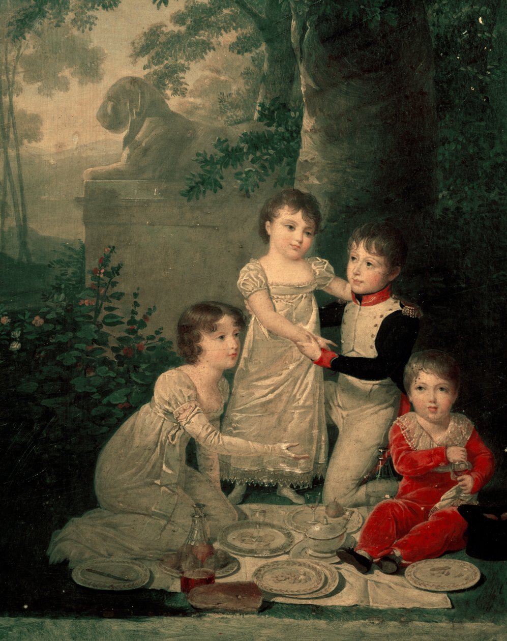Quatro filhos de Joachim Murat e Caroline Bonaparte (a partir da esquerda, Letizia de Jean Baptiste Isabey
