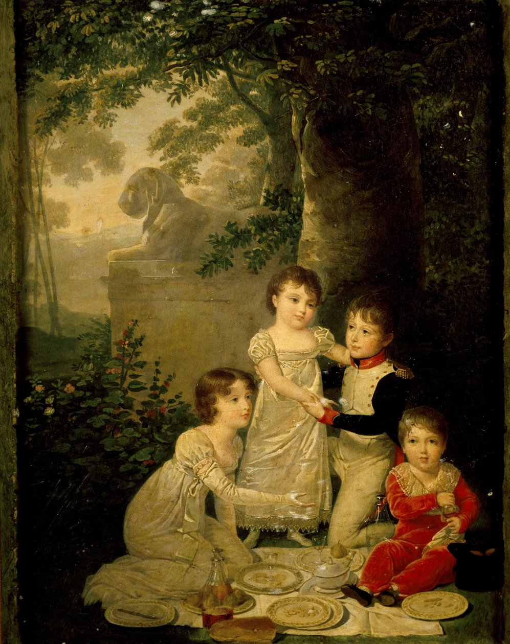 Quatro filhos de Joachim Murat e Caroline Bonaparte (a partir da esquerda, Letizia de Jean Baptiste Isabey