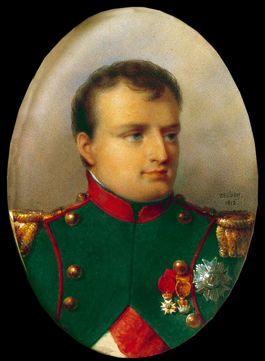 Retrato medalhado de Napoleão I com o uniforme dos chasseurs de Jean Baptiste Isabey