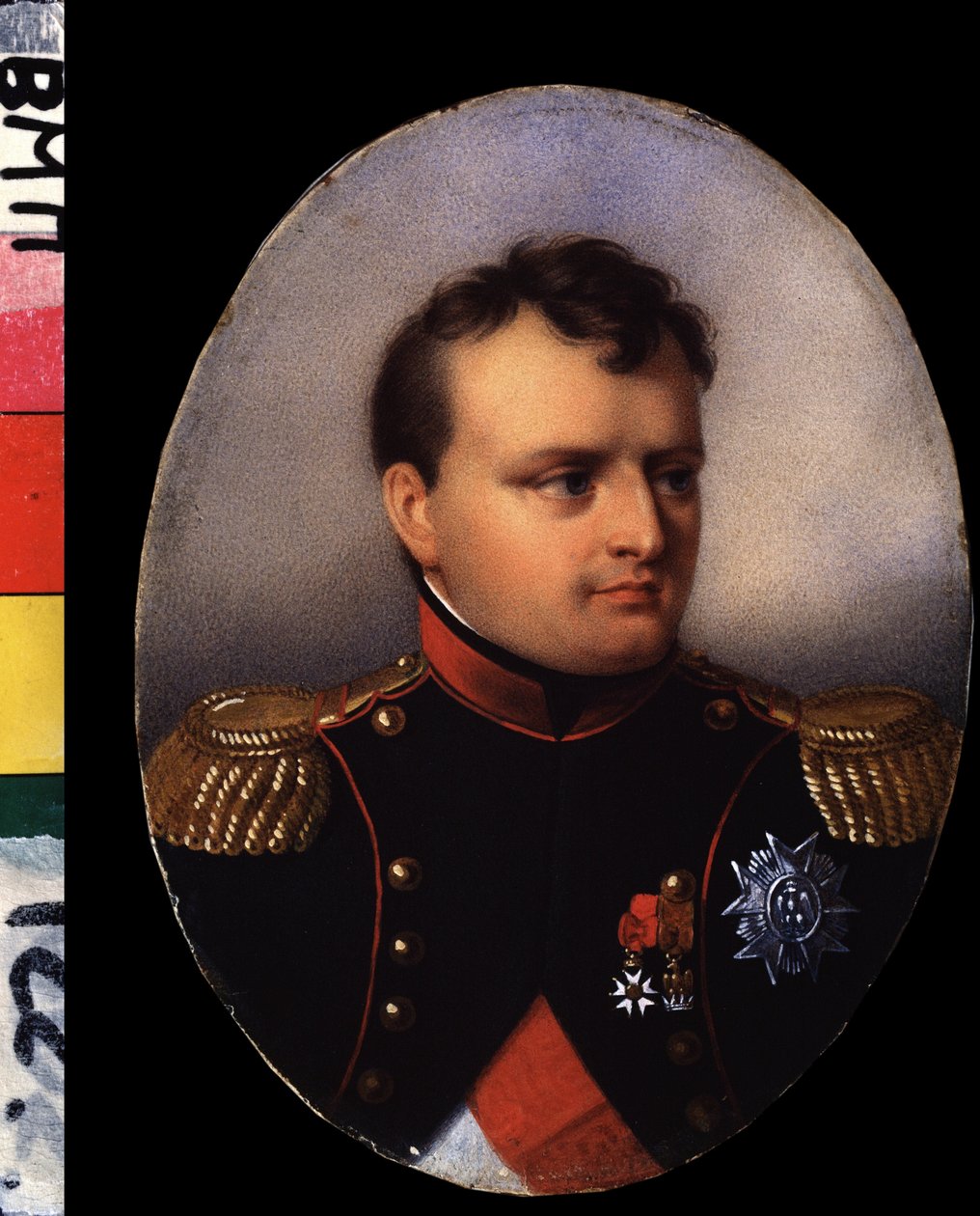 ""Retrato do imperador Napoleão I Bonaparte (1769-1821)"" Pintura em aquarela e guache de Jean Baptiste Isabey (1767-1855) Instituto de Literatura Russa do início do século XIX IRLI (Pushkin-House), São Petersburgo de Jean Baptiste Isabey