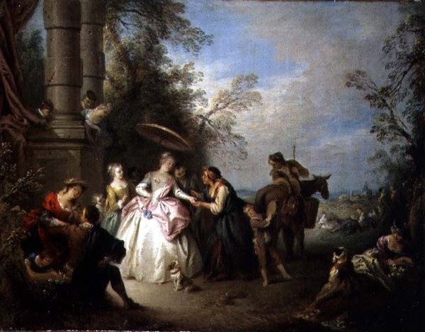 The Fortune Teller (óleo sobre tela) de Jean Baptiste Joseph Pater
