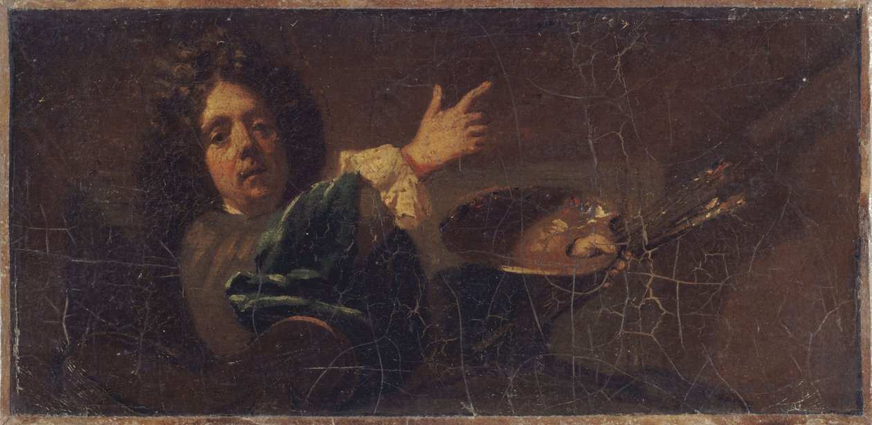 Autorretrato de Jean-Baptiste Jouvenet. Redução da pintura no Museu de Rouen, entre 1701 e 1750 (óleo sobre tela) de Jean Baptiste Jouvenet