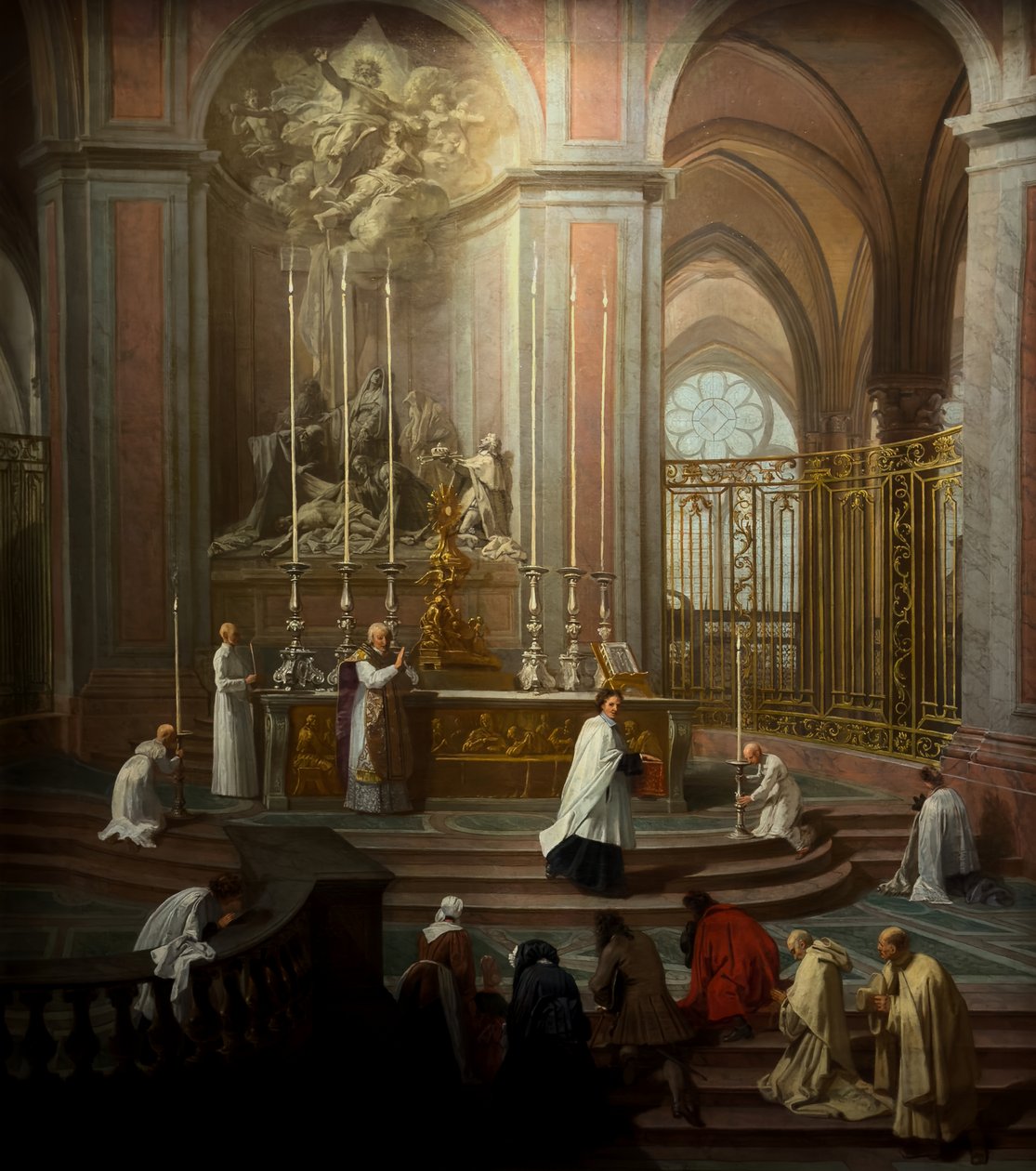 A missa do cónego Antoine de La Porte, cerca de 1710 (óleo sobre tela) de Jean Baptiste Jouvenet