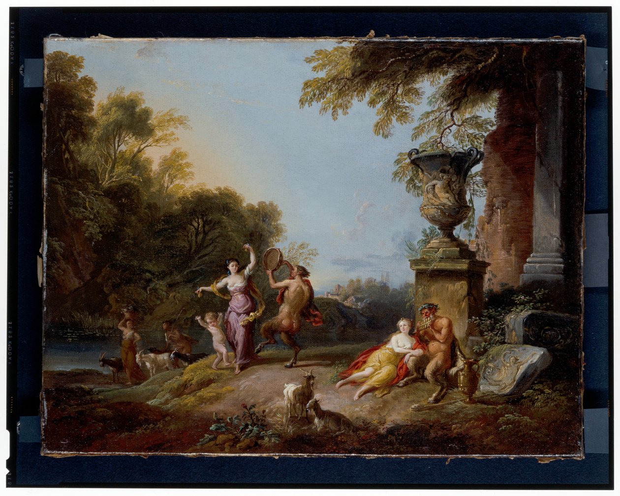 Ninfas e sátiros numa paisagem fluvial de Jean Baptiste Lallemand