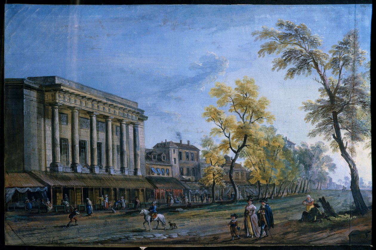 O teatro italiano em Paris. Pintura de Jean Baptiste Lallemand de Jean Baptiste Lallemand