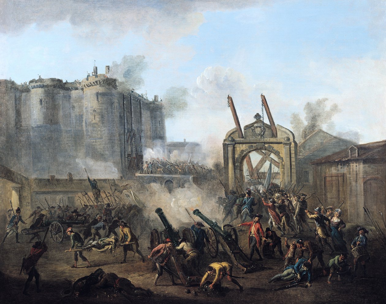 A tomada da Bastilha em 14 de julho de 1789 de Jean Baptiste Lallemand