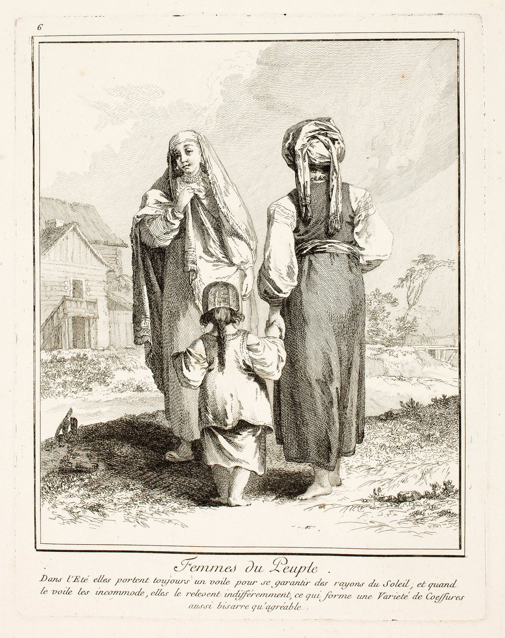 Mulheres do Povo, placa seis de Roupas Diversas dos Povos do Norte de Jean-Baptiste Le Prince