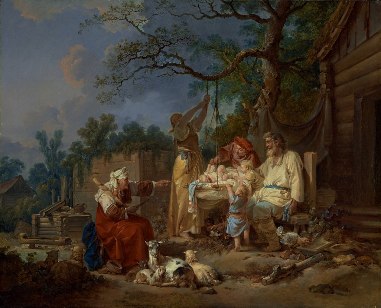 O berço russo, c.1764-1765 (óleo sobre tela) de Jean-Baptiste Le Prince