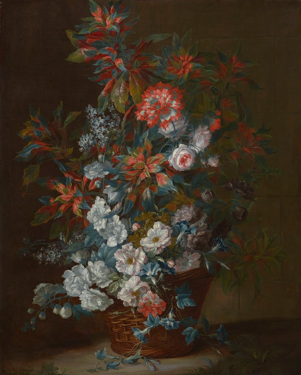 Flores num cesto 1695 (Óleo sobre tela) de Jean Baptiste Monnoyer