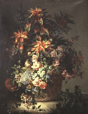 Rosas, convolvuli, papoilas, madressilva e outras flores de Jean Baptiste Monnoyer