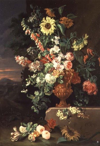 Girassóis, luvas de raposa, etc. de Jean Baptiste Monnoyer