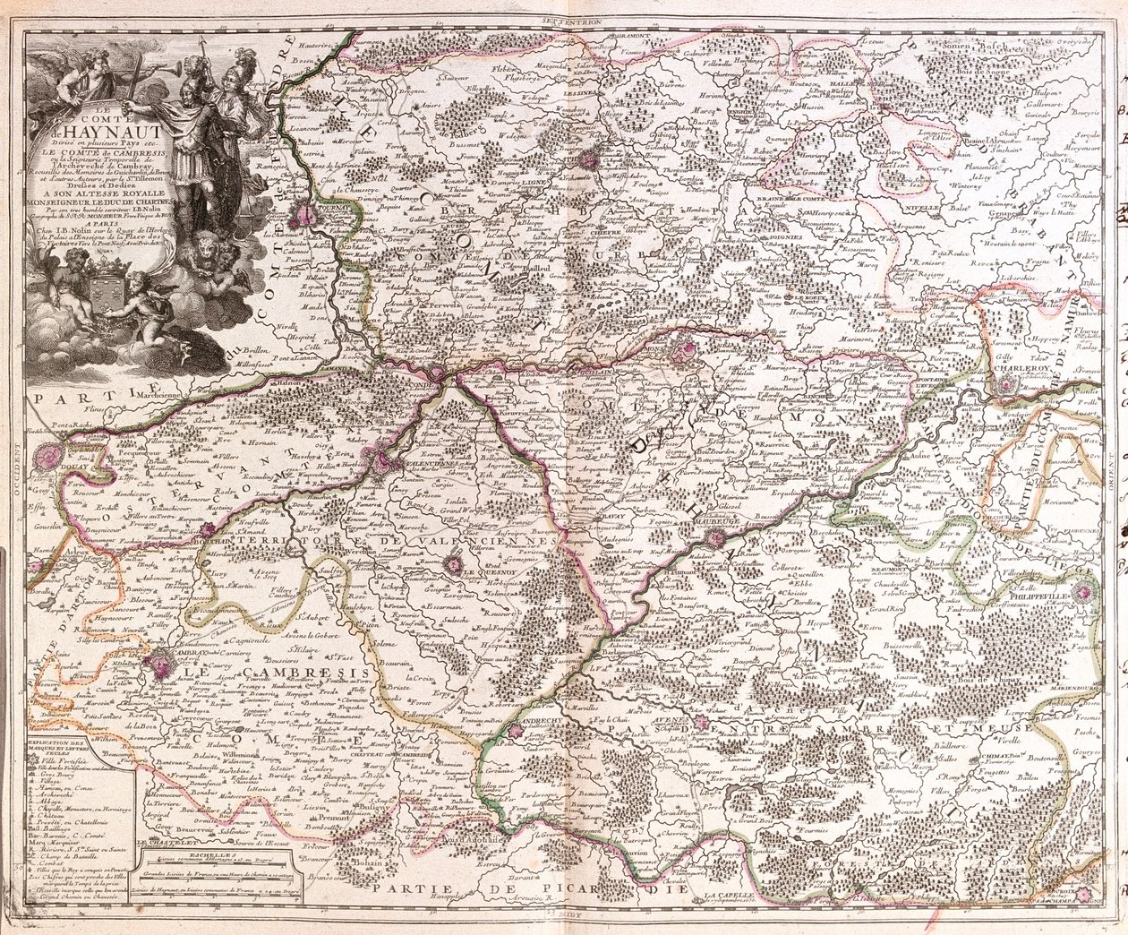 Bélgica (Região: Região da Valónia), França (Região: Nord-Pas-de-Calais, Picardia, Champagne-Ardenne) de Jean Baptiste Nolin