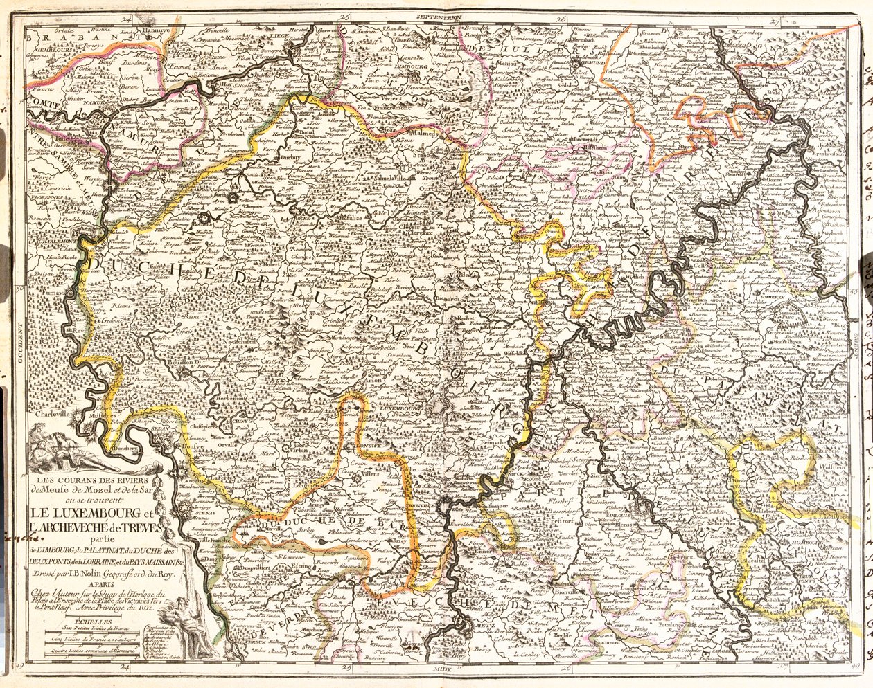 Bélgica (Região da Valónia), Alemanha (Estado: Renânia-Palatinado), Luxemburgo, França (Região: Lorena, Champanhe-Ardenas) de Jean Baptiste Nolin