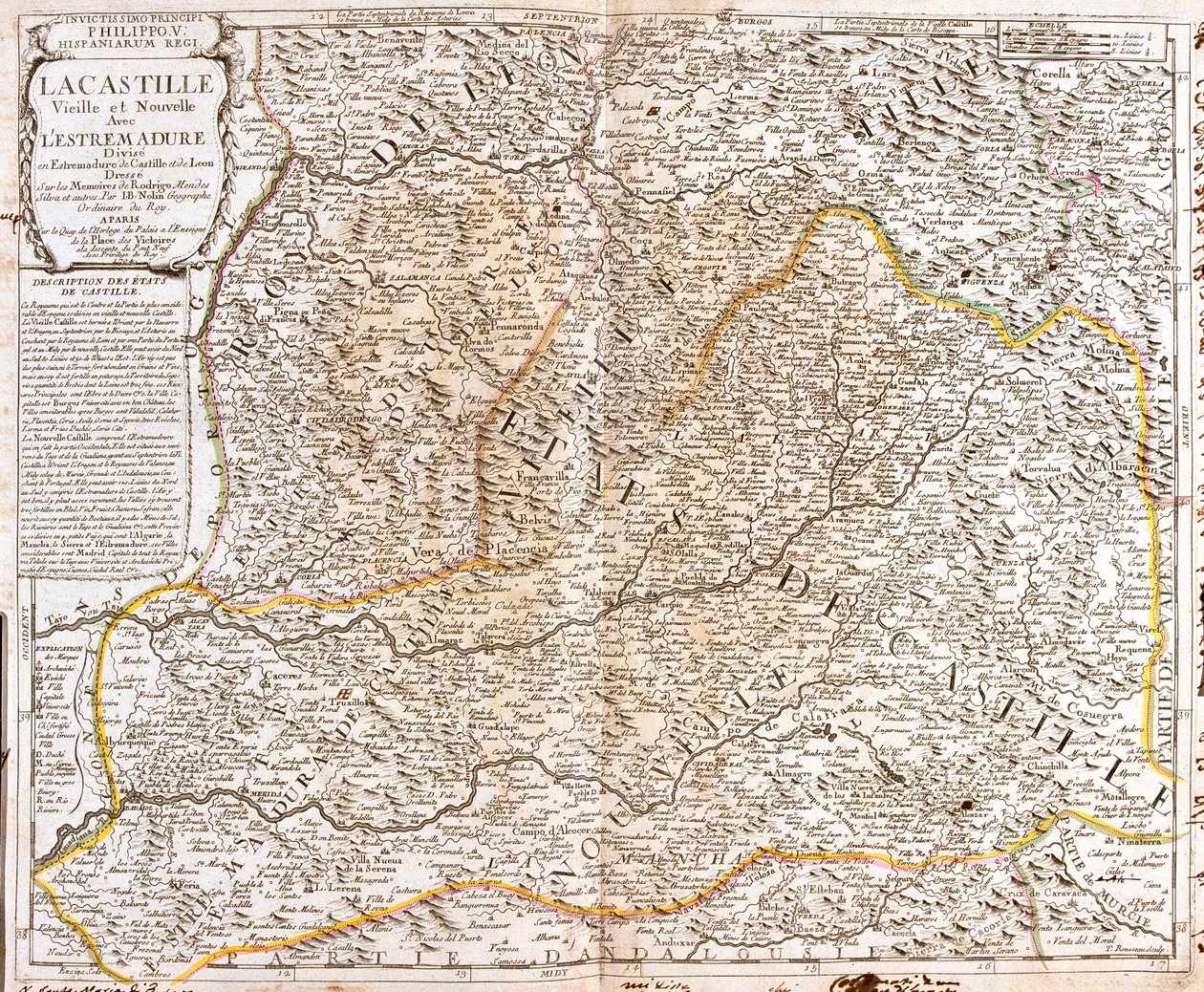 Castela e Leão, La Rioja, Navarra, Aragão, Castela-La Mancha, Extremadura, Madrid, Espanha de Jean Baptiste Nolin