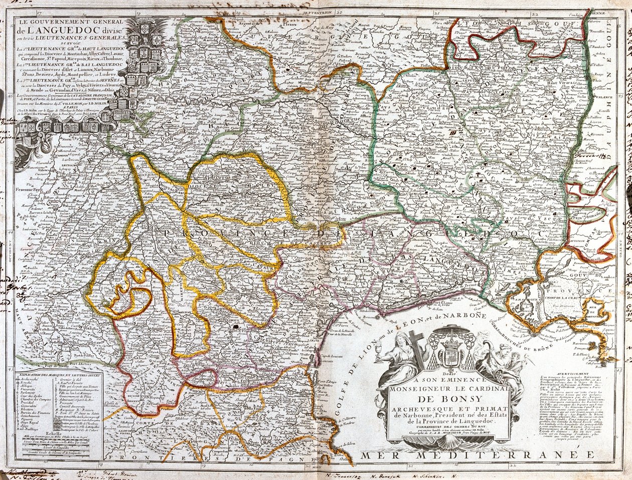 França (Região: Languedoc-Roussillon, Rhône-Alpes Oeste, Midi-Pyrénées), Espanha (Comunidade: Catalunha), Andorra, França de Jean Baptiste Nolin