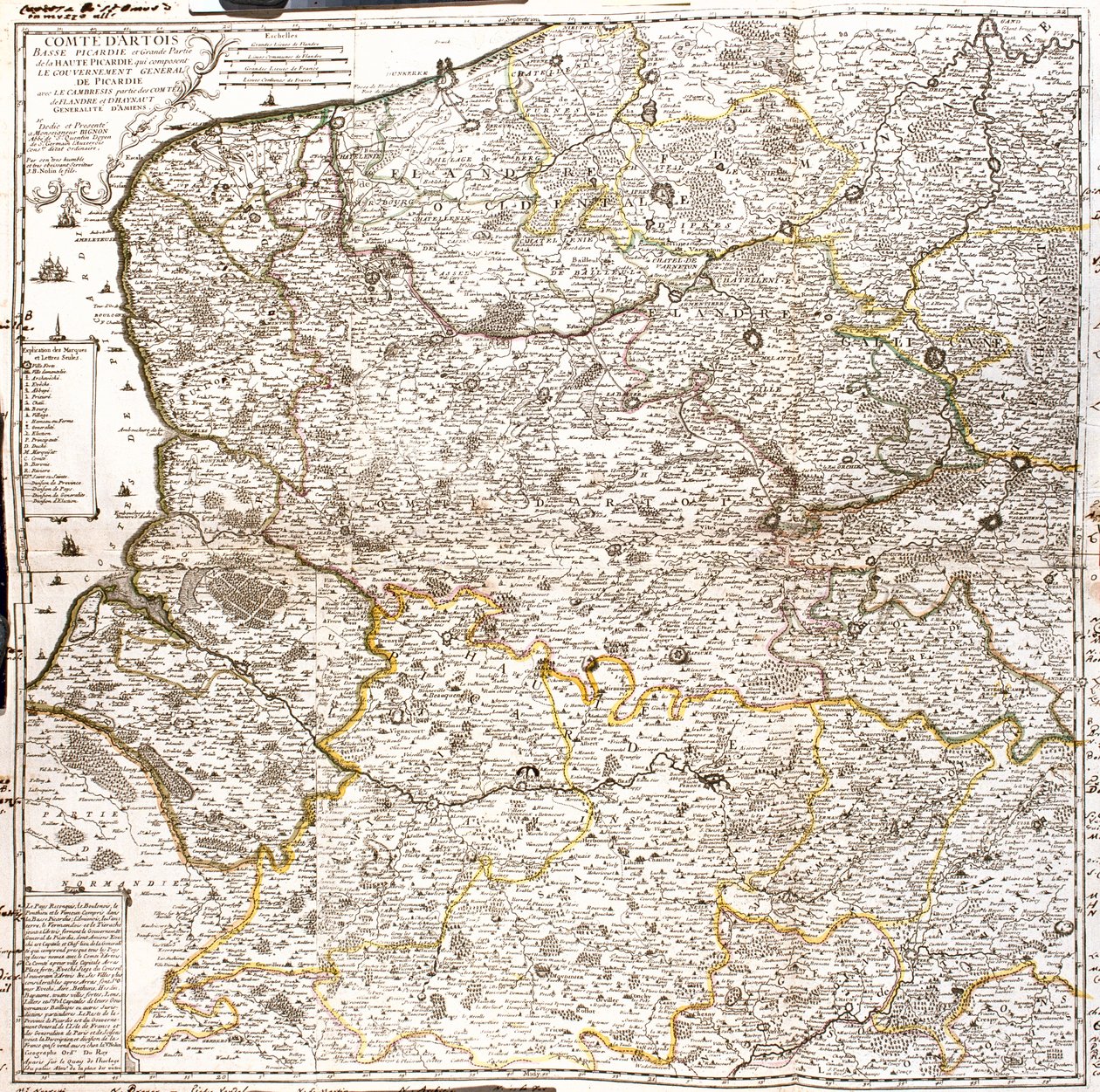 França (Região: Nord-Pas-de-Calais, Alta Normandia, Picardia) Bélgica (Região: Flandres) de Jean Baptiste Nolin