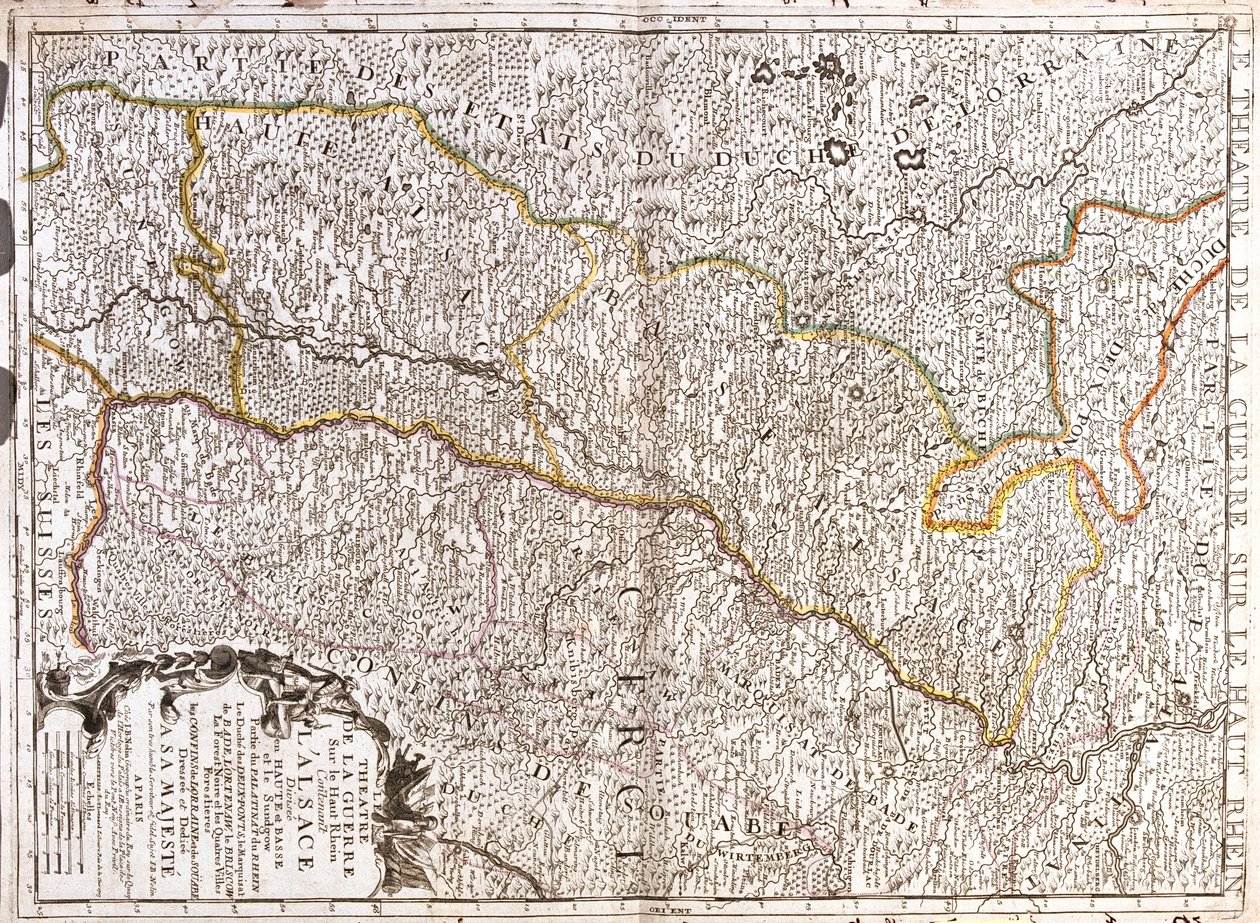 Alemanha (Estado: Sarre, Renânia-Palatinado, Baden-Württemberg), França (Franco-Condado, Alsácia, Lorena), Suíça (Cantão: Basileia-Cidade) de Jean Baptiste Nolin